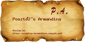 Posztós Armandina névjegykártya